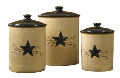(image for) Primitive Star Canister Set Ceramic Farmhouse Kitchen