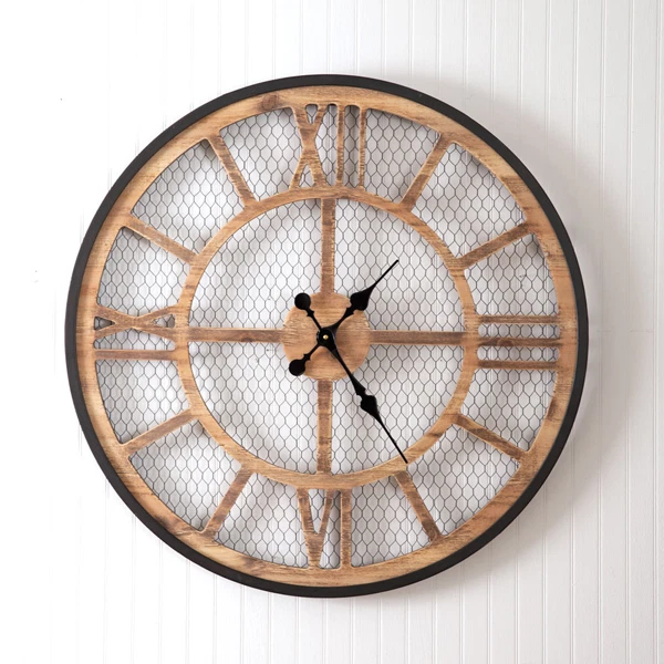 (image for) Chicken Wire Wall Clock 28.5"