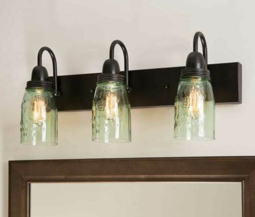 (image for) Mason Jar Vanity 3 Lamp Wall Fixture