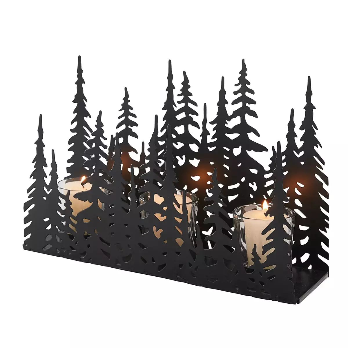 (image for) Tree Cut Out Candle Holder Centerpiece Glass Metal