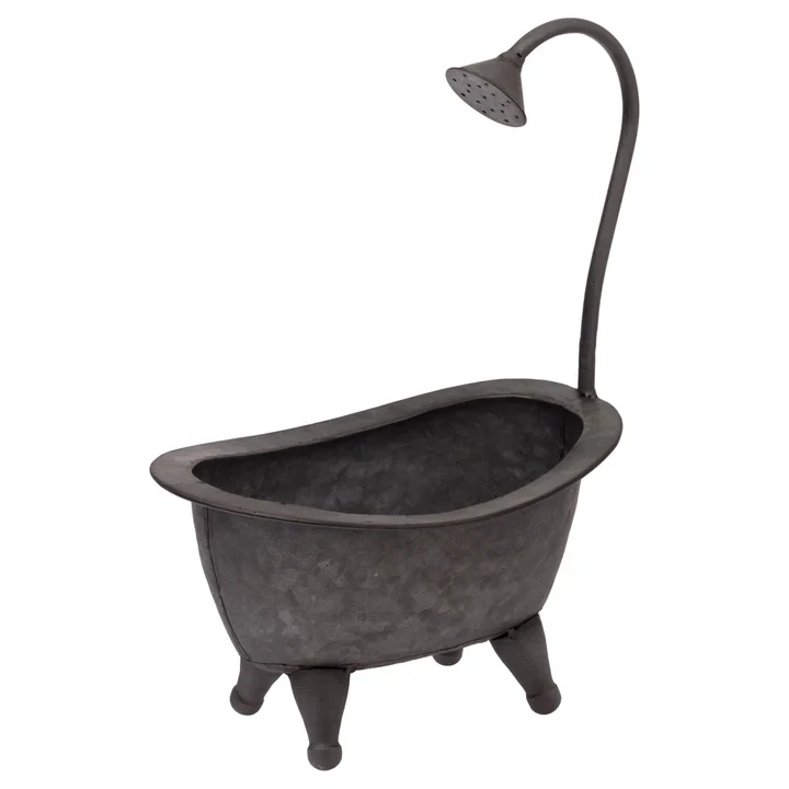 (image for) Footed Bath Tub Bin Planter Galvanized Metal